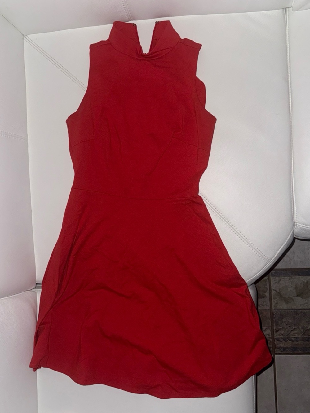Sharagano Red Sleeveless Fit-and-Flare Mini Dress